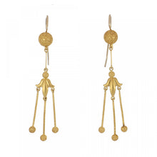 Load image into Gallery viewer, Victorian Etruscan Revival 18K Gold Multi-drop Earrings
