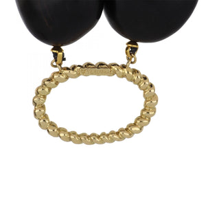 Vintage 1990s Verdura Ebony Bead 18K Gold Necklace