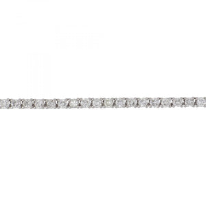 18K White Gold Thin Diamond Riviera Necklace 4.55 ctw