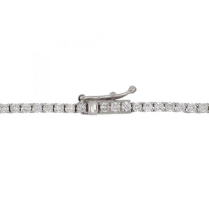 18K White Gold Thin Diamond Riviera Necklace 4.55 ctw