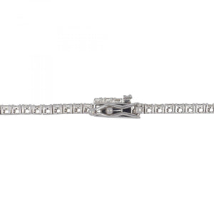 18K White Gold Thin Diamond Riviera Necklace 4.55 ctw