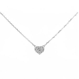 18K White Gold Diamond Heart Pendant Necklace  0.25 ctw