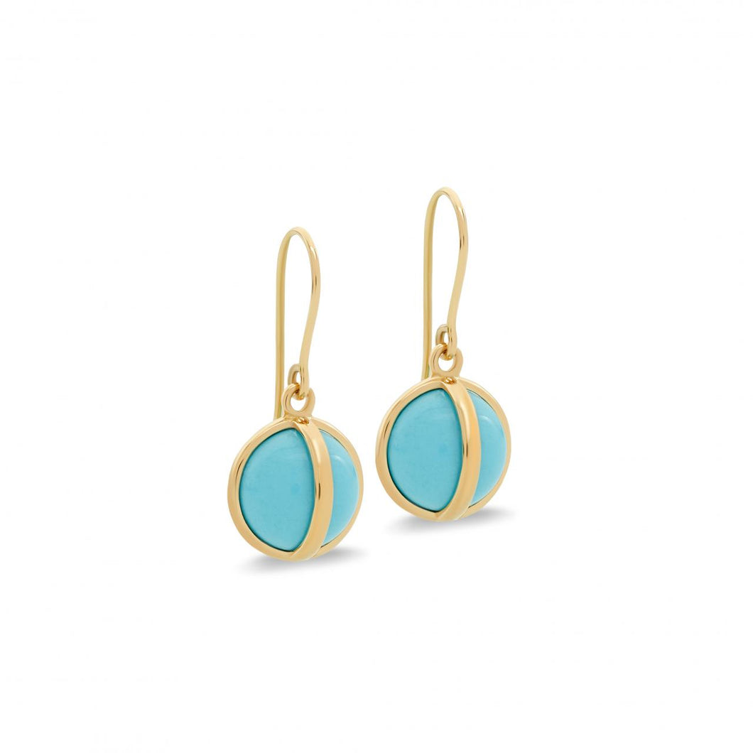 L. Klein 18K Gold Celeste Small Turquoise Earrings