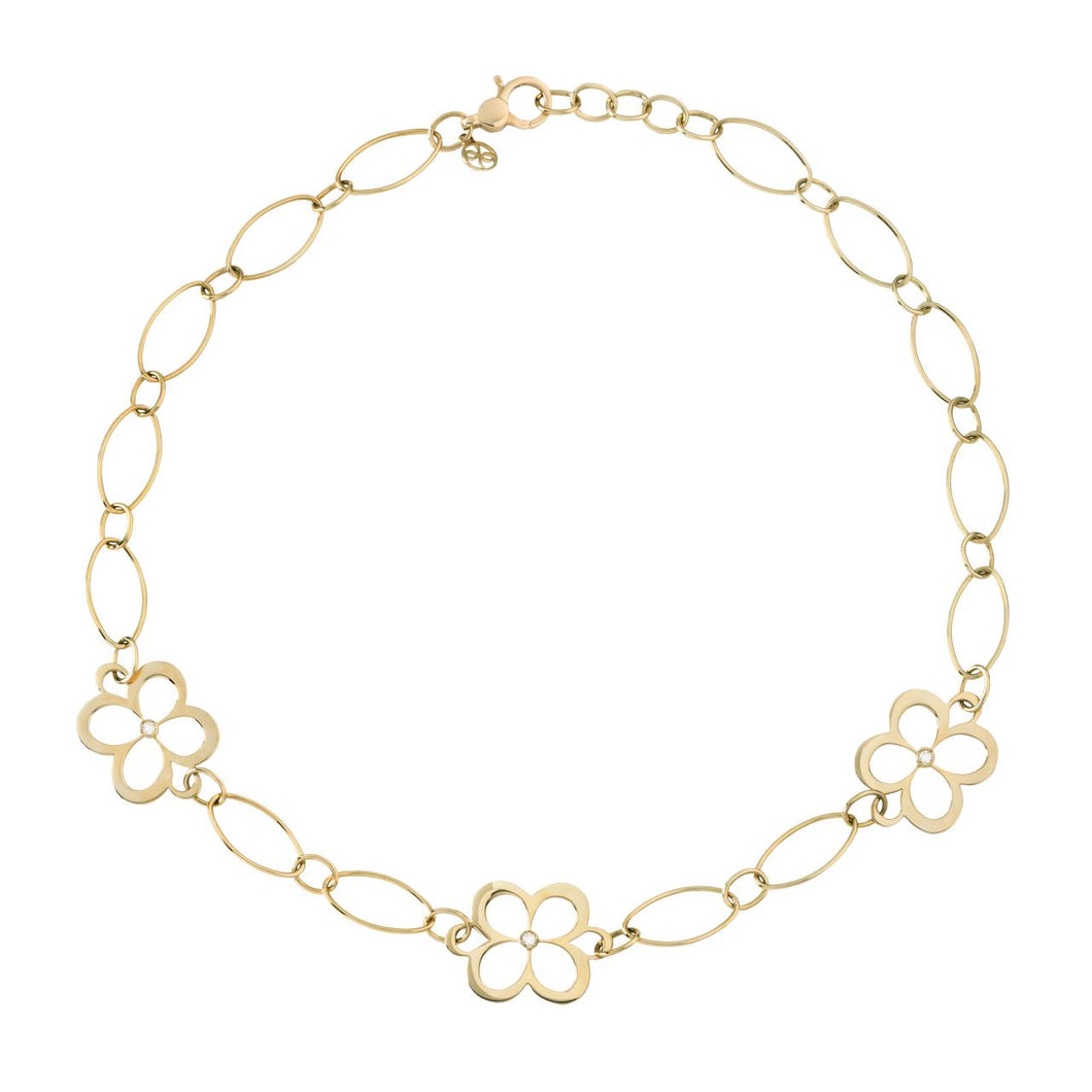 L. Klein 18K Gold Fiore Large Link Chain Necklace with Diamonds