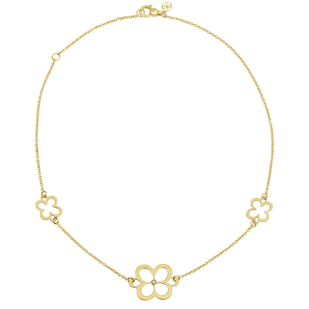 L.Klein 18K Gold Fiore Classic Chain Necklace with Diamonds