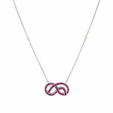 Load image into Gallery viewer, Antique-Style Platinum Ruby Pretzel Pendant Necklace
