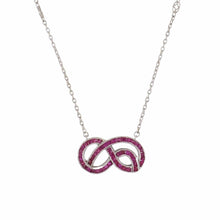 Load image into Gallery viewer, Antique-Style Platinum Ruby Pretzel Pendant Necklace
