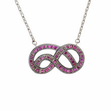 Load image into Gallery viewer, Antique-Style Platinum Ruby Pretzel Pendant Necklace
