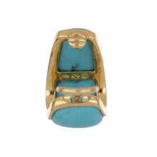 Load image into Gallery viewer, Seaman Schepps 18K Gold Turquoise Earring Tops
