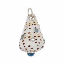 Load image into Gallery viewer, Trianon 18K White Gold Cone Shell Blue Topaz Pendant
