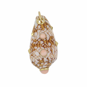 Trianon 18K Gold Conus Shell and Coral Pendant