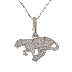 Estate Cartier 18K White Gold Panther Charm with Diamonds