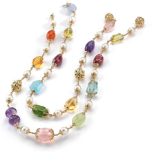 Load image into Gallery viewer, Seaman Schepps 18K Gold Baroque 20.5&quot; Necklace in Multi Gemstone
