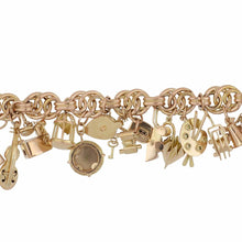 Load image into Gallery viewer, Vintage 1970s Double Knot 18K Gold Charm Bracelet
