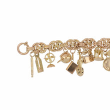 Load image into Gallery viewer, Vintage 1970s Double Knot 18K Gold Charm Bracelet

