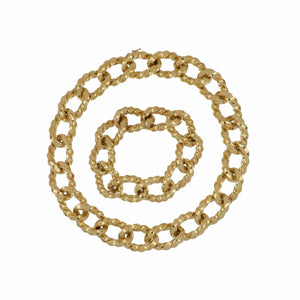 Vintage Antoniazzi 18K Gold Oversized Curb Link Necklace/Bracelet