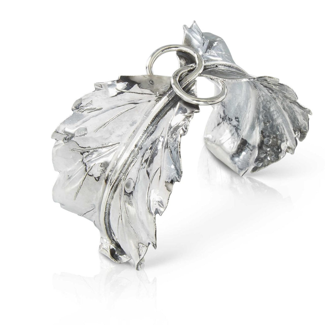Buccellati Sterling Silver Marioleaf Apple Leaf Cuff Bracelet