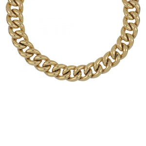 Vintage 1980s Curb Link 14K Gold Collar Necklace