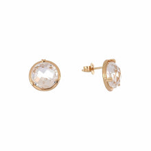 Load image into Gallery viewer, Lisa Nik Rock Crystal Stud 18K Rose Gold Earrings
