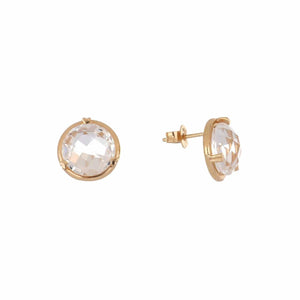 Lisa Nik Rock Crystal Stud 18K Rose Gold Earrings