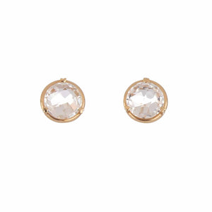 Lisa Nik Rock Crystal Stud 18K Rose Gold Earrings