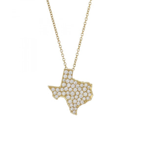 Lisa Nik 18K Gold Texas State Pendant Necklace