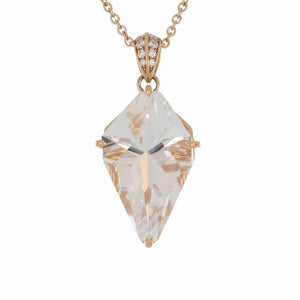 Lisa Nik Rock Crystal 18K Rose Gold Pendant Necklace