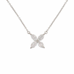 Estate Tiffany & Co Platinum Victoria Collection Diamond Pendant