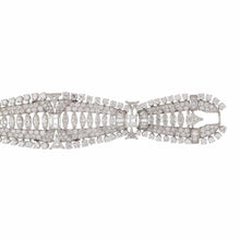 Load image into Gallery viewer, Mid-Century Platinum Diamond Wide Bracelet
