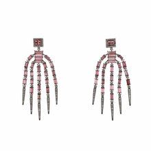 Load image into Gallery viewer, Sterling Silver and 14K Gold Pink Tourmaline Drop Earrings
