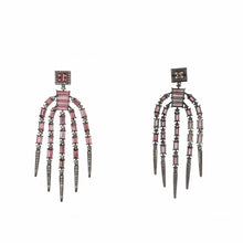 Load image into Gallery viewer, Sterling Silver and 14K Gold Pink Tourmaline Drop Earrings
