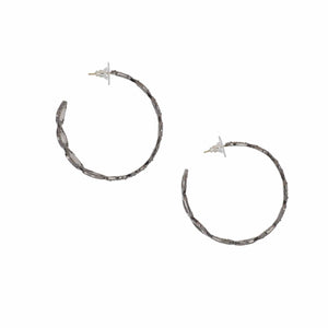 Sterling Silver Lasque Diamond Hoop Earrings