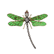 Load image into Gallery viewer, Art Nouveau Plique-á-Jour Dragonfly Brooch
