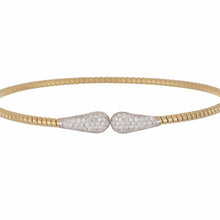 Load image into Gallery viewer, Italian 18K Gold Cuff Bracelet with Diamonds
