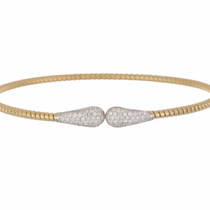 Italian 18K Gold Cuff Bracelet with Diamonds