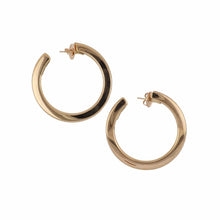 Load image into Gallery viewer, Italian Brown Diamond 18K Rose Gold Hoop Earrings
