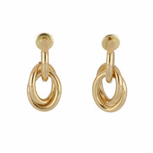 Load image into Gallery viewer, Italian 18K Gold Hoop Earrings With Drops
