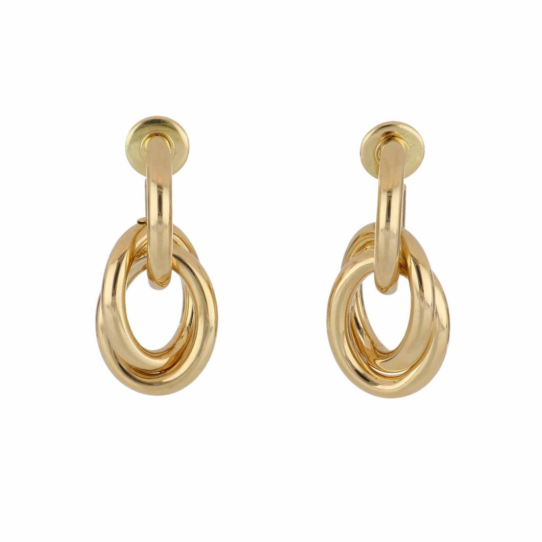 Italian 18K Gold Hoop Earrings With Drops