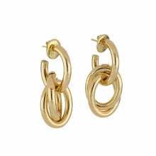 Load image into Gallery viewer, Italian 18K Gold Hoop Earrings With Drops
