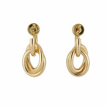 Load image into Gallery viewer, Italian 18K Gold Hoop Earrings With Drops
