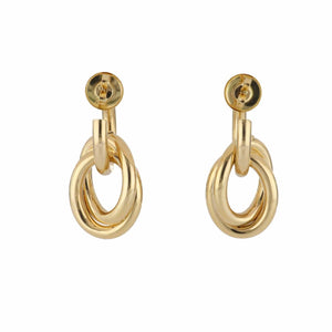 Italian 18K Gold Hoop Earrings With Drops