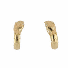 Load image into Gallery viewer, Italian 18K Gold Snake Hoop Earrings
