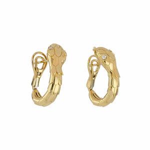 Italian 18K Gold Snake Hoop Earrings