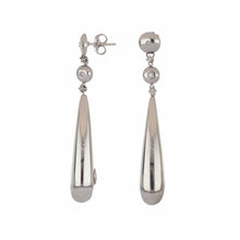 Load image into Gallery viewer, Italian 18K White Gold Drop Earrings
