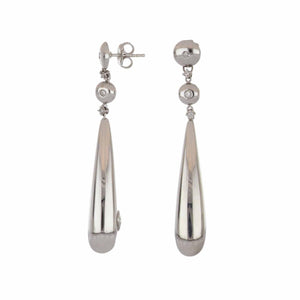 Italian 18K White Gold Drop Earrings