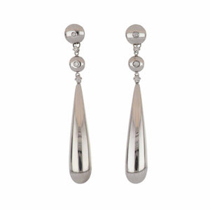 Italian 18K White Gold Drop Earrings