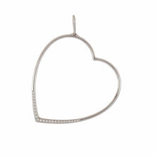 Load image into Gallery viewer, Italian 18K White Gold Large Open Heart Pendant
