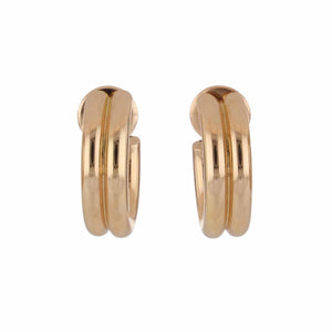 Italian 18K Rose Gold 1 Inch Double Hoop Earrings