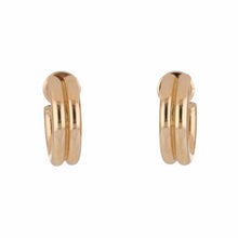 Load image into Gallery viewer, Italian 18K Rose Gold 1 Inch Double Hoop Earrings
