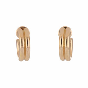 Italian 18K Rose Gold 1 Inch Double Hoop Earrings